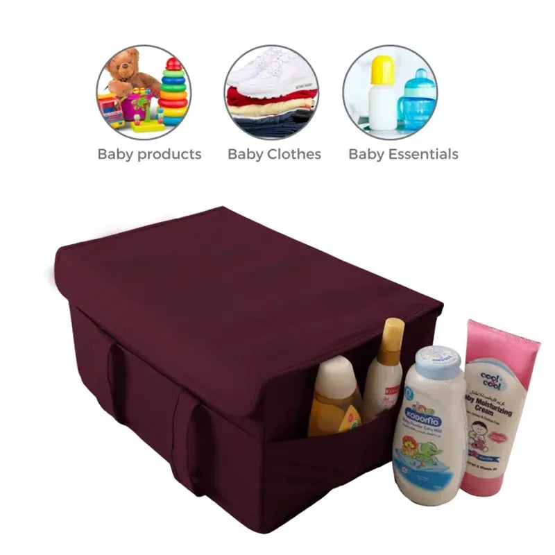 Baby Diaper Storage Caddy Organizer with Lid