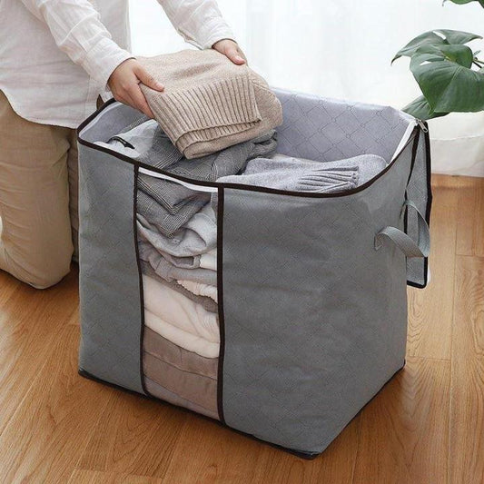 Grey Storage Organizer Bag Clothes